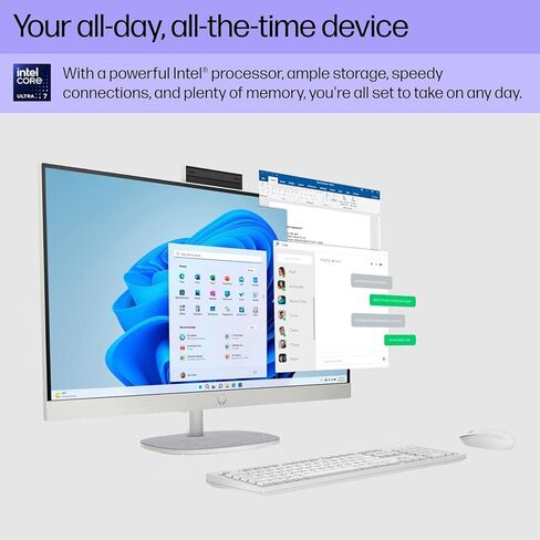 HP 27" FHD Touchscreen Business All-in-One Desktop, Intel 12-core Ultra 7 155U, 64GB DDR5, 1TB SSD, Wireless KB & Mouse, Intel Graphics, Wi-Fi 6, Windows 11 Pro with Microsoft Office Lifetime License in Saudi Arabia