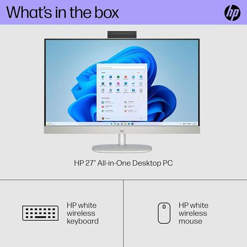 HP 27" FHD Touchscreen Business All-in-One Desktop, Intel 12-core Ultra 7 155U, 64GB DDR5, 1TB SSD, Wireless KB & Mouse, Intel Graphics, Wi-Fi 6, Windows 11 Pro with Microsoft Office Lifetime License in Saudi Arabia