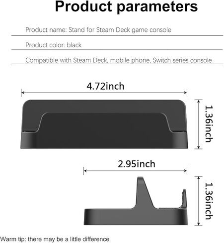 قاعدة حامل لجهاز Steam Deck، حامل سويتش لنينتندو، قاعدة محمولة لجهاز Steam Deck/Nintendo Switch/Switch Lite/Switch OLED مع وسادة سيليكون مضادة للانزلاق - أسود in Kuwait
