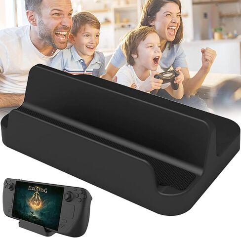 قاعدة حامل لجهاز Steam Deck، حامل سويتش لنينتندو، قاعدة محمولة لجهاز Steam Deck/Nintendo Switch/Switch Lite/Switch OLED مع وسادة سيليكون مضادة للانزلاق - أسود in Kuwait