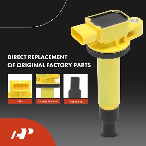 مجموعة A-Premium مكونة من 4 ملفات إشعال وشمعات إشعال إيريديوم متوافقة مع Toyota Prius 2001-2009، Yaris 2006-2018، Echo 2000 L4 1.5L in Kuwait