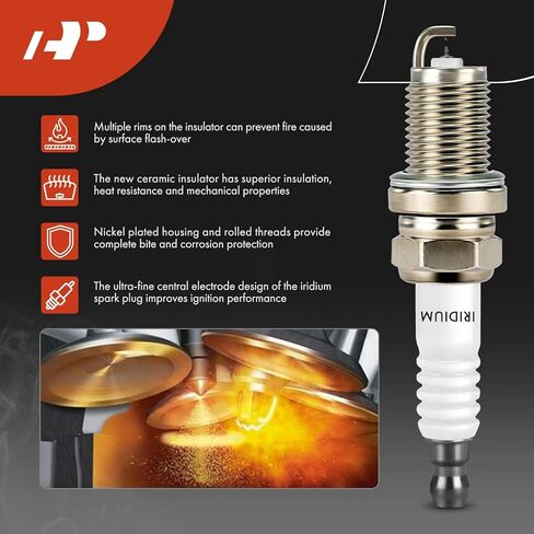 مجموعة A-Premium مكونة من 4 ملفات إشعال وشمعات إشعال إيريديوم متوافقة مع Toyota Prius 2001-2009، Yaris 2006-2018، Echo 2000 L4 1.5L in Kuwait