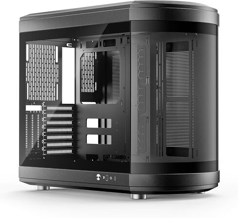 حافظة كمبيوتر AsiaHorse ATX بغرفة مزدوجة 180 درجة حافظة كمبيوتر ألعاب من الزجاج المقسى ذات عرض كامل مع منفذ من النوع C، ودعم مشعاع 360 مم، متوافقة مع RTX 40، حافظة كمبيوتر ATX متوسطة البرج لتدفق الهواء العالي. بيرسيوس-أسود in Kuwait