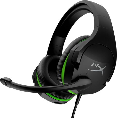 HyperX CloudX Stinger Official Xbox Licensed Wired Gaming Headset Memory Foam Steel Sliders Swivel-to-Mute Noise-Cancellation Microphone for Xbox Series X|S, Xbox One Headphone Black Green (Renewed) in Saudi Arabia