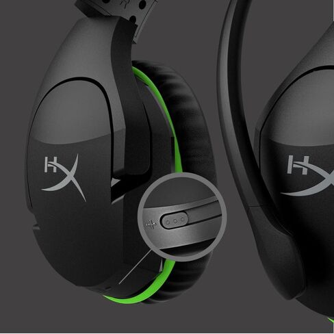 HyperX CloudX Stinger Official Xbox Licensed Wired Gaming Headset Memory Foam Steel Sliders Swivel-to-Mute Noise-Cancellation Microphone for Xbox Series X|S, Xbox One Headphone Black Green (Renewed) in Saudi Arabia