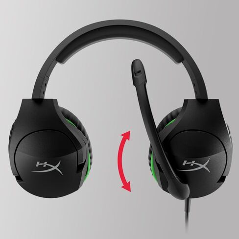 HyperX CloudX Stinger Official Xbox Licensed Wired Gaming Headset Memory Foam Steel Sliders Swivel-to-Mute Noise-Cancellation Microphone for Xbox Series X|S, Xbox One Headphone Black Green (Renewed) in Saudi Arabia
