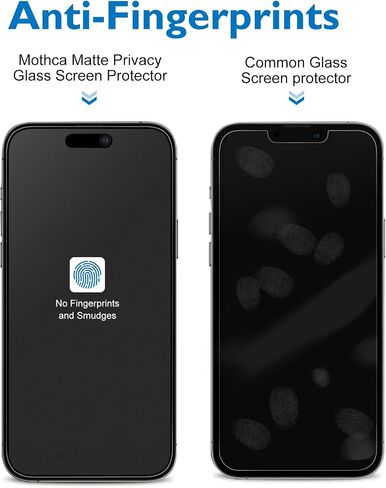 Mothca Matte Privacy Screen Protector for iPhone 16 Pro Max[6.9 inch] with Easy Installation Tool, Anti Spy Anti Glare Full Coverage Tempered Glass Film, Anti-Fingerprint, Case Friendly Smooth as Silk in Kuwait