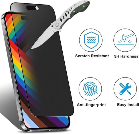 Mothca Matte Privacy Screen Protector for iPhone 16 Pro Max[6.9 inch] with Easy Installation Tool, Anti Spy Anti Glare Full Coverage Tempered Glass Film, Anti-Fingerprint, Case Friendly Smooth as Silk in Kuwait