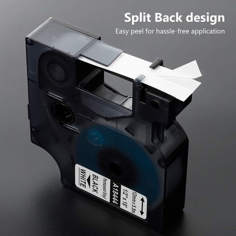 18444 a18444 Vinly Tapes Replace for DYMO Rhino Permanent Vinyl 18444 1/2" 12mm Black on White Tapes Compatible with DYMO Rhino 4200 5200 5000 6000 Industrial Label Maker, 3-Pack in Saudi Arabia