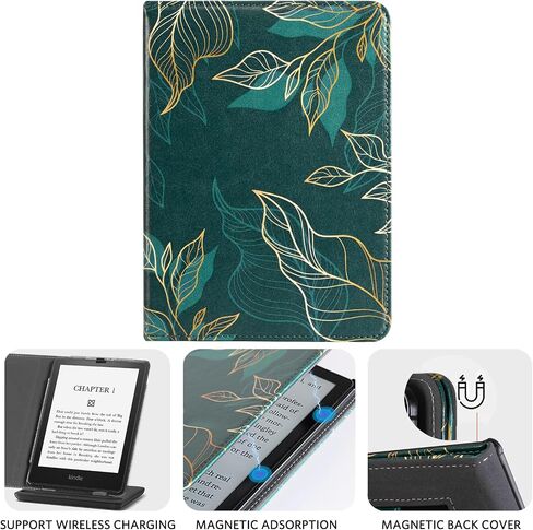 حافظة CoBak مع حامل لجهاز Kindle Paperwhite - غطاء متين من جلد البولي يوريثان مع خاصية التنبيه التلقائي للنوم، وفتحة للبطاقة، وميزة حزام اليد - يناسب جهاز Kindle Paperwhite من الجيل الحادي عشر مقاس 6.8 بوصات إصدار التوقيع 2021 in Saudi Arabia