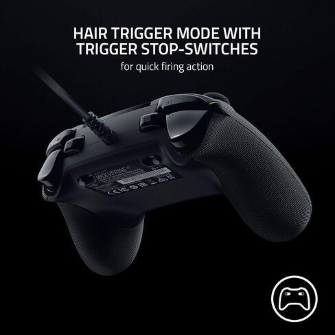 وحدة تحكم الألعاب Razer Wolverine V2 مع كابل لأجهزة Xbox Series X/S + Xbox One + الكمبيوتر الشخصي (زرين متعددي الوظائف قابلين لإعادة التعيين، وضع تشغيل الشعر مع قفل الزناد) أسود in Saudi Arabia