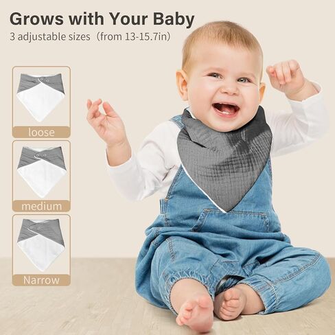 مرايل أطفال من الموسلين، مرايل أطفال باندانا لعاب الأطفال مصنوعة من القطن بنسبة 100% للأطفال الأولاد والبنات، مريلة بألوان ثابتة للتسنين in Kuwait