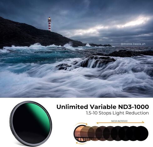 K&F Concept 43mm Variable ND3-ND1000 ND Filter (1.5-10 Stops) Neutral Density Lens Filter with 24 Multi-Layer Coatings for Camera Lens (D-Series) in Saudi Arabia