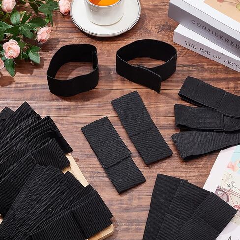 WEBEEDY 36 Pcs 2 Sizes Black Elastic Armband Mourning Armband Memorial Armband Football Sports Armband Elastic,18 Pairs Adjustable Funeral Armband for Mourning Condolence Respect Event in Saudi Arabia