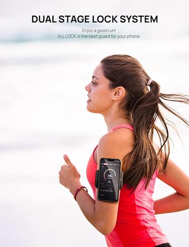 Lamicall All Lock Sports Armband Mount للجري والمشي وجلسات صالة الألعاب الرياضية، تحتاج إلى العمل مع جميع أكياس الوسادة الهوائية ذات القفل (غير متضمنة) لهاتف iPhone أو محول مشبك الهاتف العالمي All Lock (غير متضمن) in Saudi Arabia