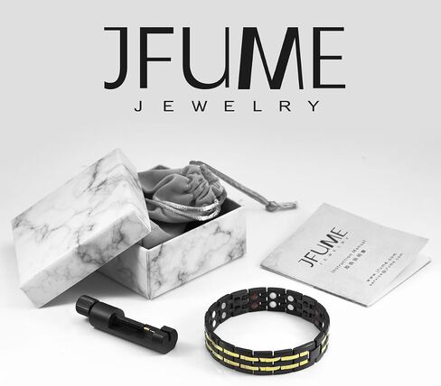 Magnetic Bracelets for Men 18K Gold Plating Double Strength Magnets and 4in1 Elements Men Bracelets 8.5inches adjustable in Saudi Arabia