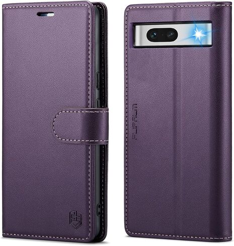 for Google Pixel 8a Wallet Case with RFID Blocking Credit Card Holder, PU Leather Folio Flip Kickstand Protective Shockproof Cover Women Men for Google Pixel 8a Phone case (Purple) in Kuwait