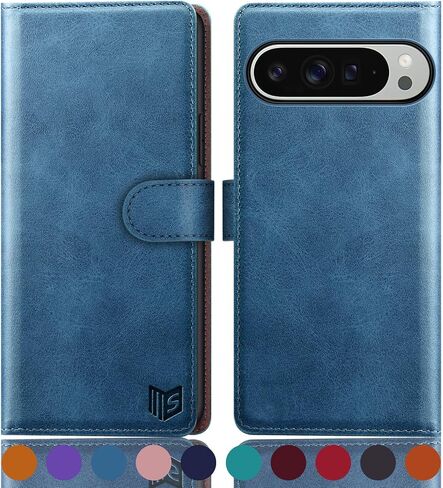 حافظة SUANPOT لهاتف Google Pixel 9 Pro XL 6.8 بوصة 5G مع حامل بطاقة الائتمان RFID، غطاء واقٍ من جلد البولي يوريثان قابل للطي للنساء والرجال لهاتف Pixel 9 Pro XL بني فاتح in Kuwait