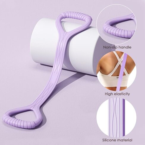 Figure 8 Resistance Band, Elastic Bands for Exercise for Arm, Shoulder, Back, Leg Stretching, Portable Home Office Elastic Training Band for Yoga, Pilates, Fits in Kuwait