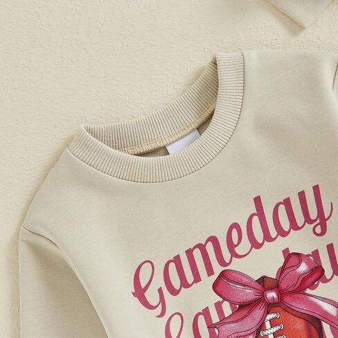 Infant Baby Girl Football Outfits Game Day Print Bubble Oversized Sweatshirt Romper Headband Cute Fall Winter Clothes in Kuwait