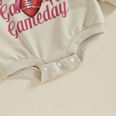 Infant Baby Girl Football Outfits Game Day Print Bubble Oversized Sweatshirt Romper Headband Cute Fall Winter Clothes in Kuwait
