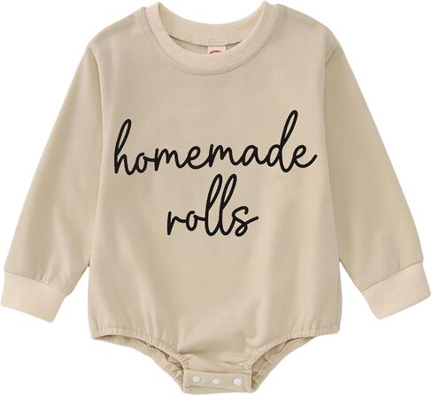 SOFEON Infant Baby Girls Thanksgiving Romper Chunky Thighs And Pumpkin Pies Outfits Bubble Sweatshirt Onesie Fall Clothes in Kuwait