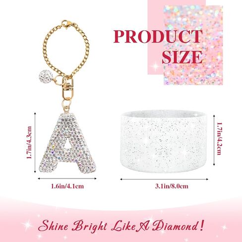 Water Bottle Accessories Set for Stanley Cup 30&40Oz, Letter Charms, Diamond Straw Topper, Glitter Silicone Boot & Sticker, Bow Straw Cover in Saudi Arabia