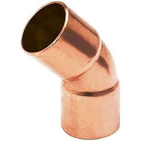 EZ-FLUID Plumbing 1/2" C X C Copper 45 Degree Elbow,LF Short Turn Pressure Copper Fittings with Sweat Solder Connection for Residential,Commercial. (10 Pack)