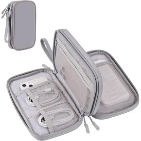Electronic Organizer Travel Case, Tech Cable Pouch for Cord/Charger/Accessories/Phone/Power Bank, Black