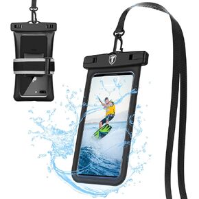 Floating Waterproof Phone Pouch with Lanyard Armband Dry Bag Holder Underwater Case for Samsung Galaxy S24 S23 S22 S21 S20 S10e S10 Note 20 Ultra Note 10 Plus A12 A15 A52 A21 A51 A71, Black