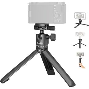 SmallRig Portable Mini Desktop Tripod, Aluminum Alloy Compact Small Tabletop Tripod with 360° Ball Head, 1/4 Screws Quick Release Plate for DSLR，Camera, Phone, Load up to 11 Pounds - 4630