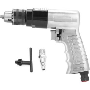 3/8" Pneumatic Drill,Reversible Air Drill,1700rpm High-speed Pneumatic Drill Reversible Rotation Air Drill Tool,Variable Speed Trigger, Forward & Reverse Controls for Hole Drilling
