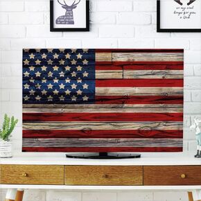 AMAPARK TV Dust Cover,Cover Type 32 Inch American Flag Home Office Decorations Dustproof TV Cover Style-2