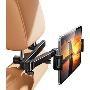 Headrest Tablet Holder, Car Headrest Tablet Stand, Extension Arm Car Back Seat Mount Tablet Holder for Kids, Compitible with 4.7-12.9" Tablet iPad Pro, Air, Mini, Galaxy, Fire