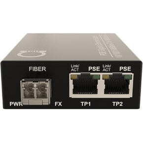 2 PoE Port Gigabit PoE/PoE+ Multimode LC 850nm Fiber Media Converter - Supplies IEEE 802.3 PoE & PoE+ PSE Power Over Ethernet & Extends over Multimode Fiber with PoE PSE Support | up 550m (0.34 Miles)