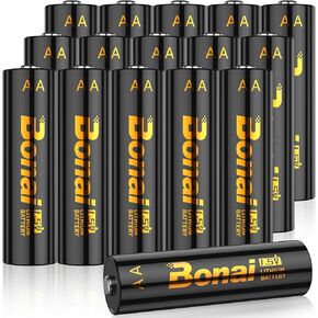 BOANI AA Lithium Batteries, 3400mAh Longest Lasting 1.5V Double A Battery - Ultimate Power for High Drain Devices, Non-Rechargeable (16 Pack)