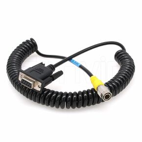 Eonvic D9 6-pin Male RS232 Interface COM Download Data Coiled Cable for Top-con/Sokkia/Trimble