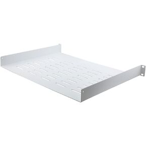 NavePoint 1U Rack Shelf for Server Rack Network Cabinets – Cantilever Rack Mount Shelf 14" Deep, White, Pre-Assembled – Compatible with 19 Inch Standard Equipment