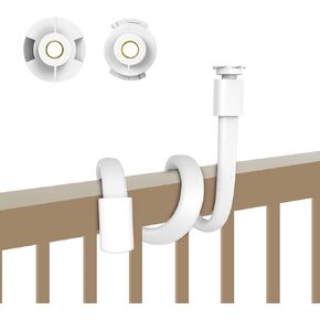 Flexible Baby Monitor Mount for HelloBaby HB6550/HB65/HB66/HB6558/HB248, ANMEATE SM935E/SM650, Compatibile with Bonoch ChildsFarm Eufy Baby Monitor, 20'' Arm Bracket Holder to Crib Cot Shelves, White