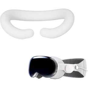kwmobile Cover for VR Glasses Compatible with VR Lenses Apple Vision Pro Cover - Silicone Mask - White
