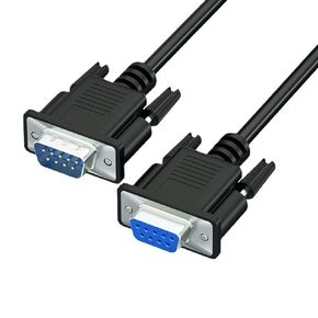 RIIPOO DB9 RS232 Serial Cable, 9 Pin Straight Through Extension Cord Male to Female, 2m/6.6Ft - Perfect for Connectivity Solutions