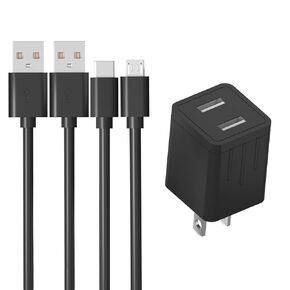 10FT Charger for Amazon Fire Tablet USB Type C and Micro USB Cable Fit for New Fire HD 7 8 10 Plus/Kids/Kids pro, Kindle Paperwhite/E-Reader/Oasis/Kids Edition, Amazon Fire Max 11 (Dual Port Charger)