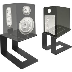 2Pcs Desktop Speaker Stands, Metal Speaker Riser Bookshelf Speaker Stands Pair, Studio Monitor Stands, Computer Gaming Desk Speaker Stands for Bookshelf Speakers, Free Up Space and Better Audio