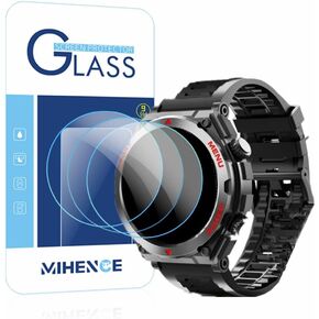 Screen Protector for S66 1.52-Inch Smart Watch, 9H Tempered Glass Protective Film Compatible for Jdcrsj/Lyaarka/Bvlrksc/Brhgph S66 Military Smart Watch (3PCS), transparent