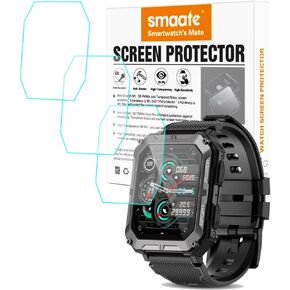 Tempered Glass Screen Protector Compatible with PUREROYI C20PR 1.83" Rugged Smart Watch, 3pcs, 9H