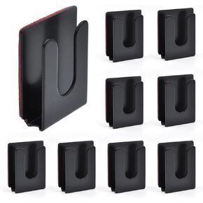 (10-Pack) CB Mic Holder,Black Metal Car Mounted Mobile Radio Microphone Holder Backside with Adhesive Suitable for Cars Homes Offices and so on