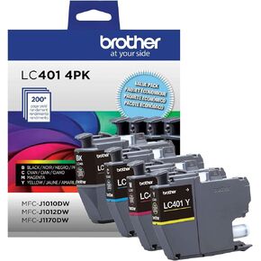 Brother Genuine LC4014PKS Standard Yield 4-Pack Ink Cartridges – Includes 1 Cartridge Each of Black, Cyan, Magenta and Yellow