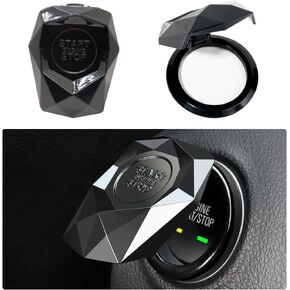 Engine StartStop Push Button Cover,Car Power Control Trim Car Switch Decoration, Aluminum Alloy Anti-Scratch Car Switch Cover (Closed Carbon Fibre)