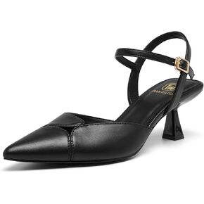 women's pointy closed toe heel pumps slingback kitten heels dressy strappy ankle work pumps shoes