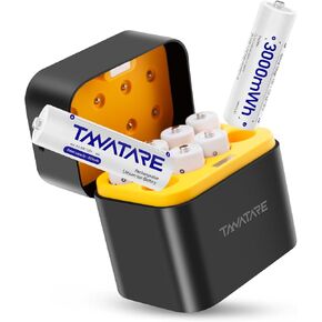 8 Pack Rechargeable Lithium AA Batteries with 2.5H Fast Charger, 1.5V 3000mWh Constant Output Double A Batteries, Low Self Discharge